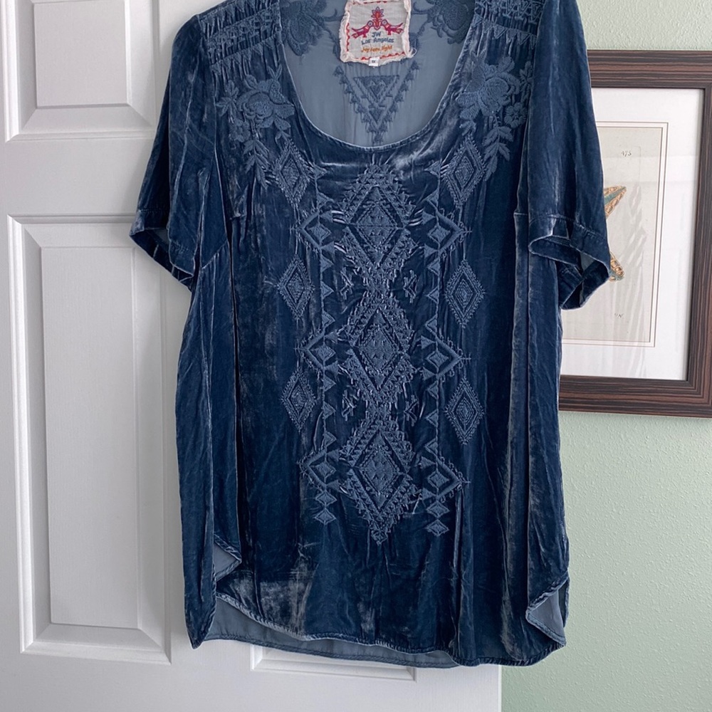 JWLA Blue Velvet SS Tunic, 1X